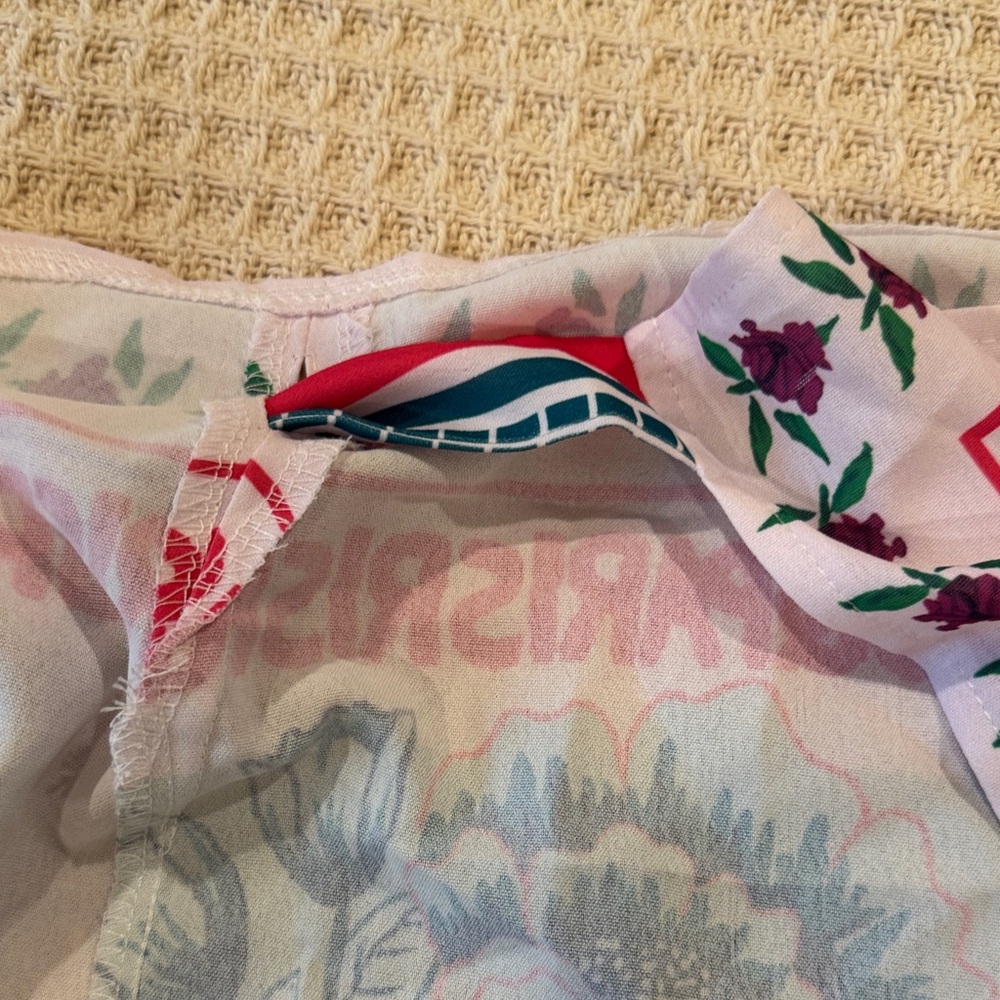 Floral Print Wrap Skirt - Red and Blue - Picture 10 of 11